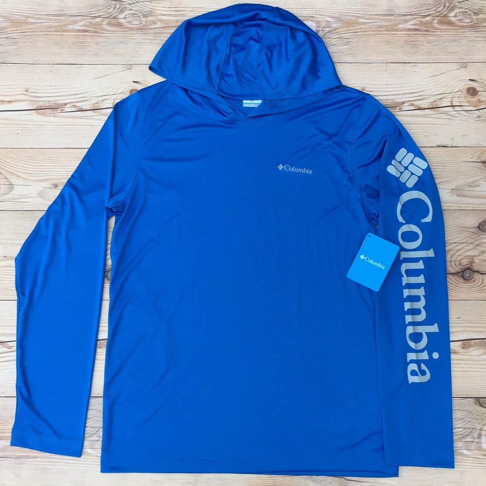 Columbia Long Sleeve Blue Hoodie/Hooded Shirt